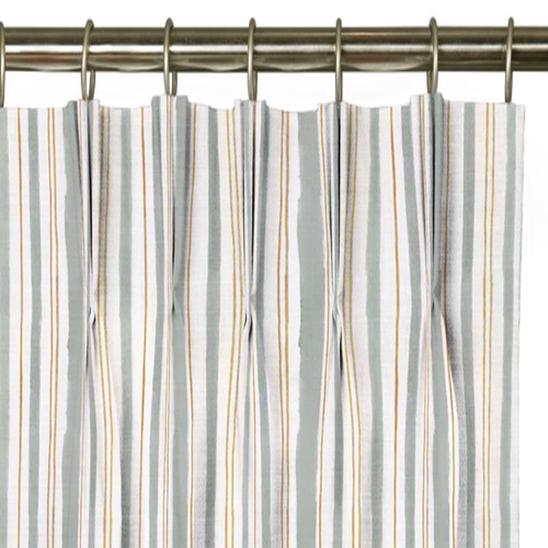 Custom Drape - Triple pinch - Watercolor Stripe Parsley - 5 " width x 10 " height