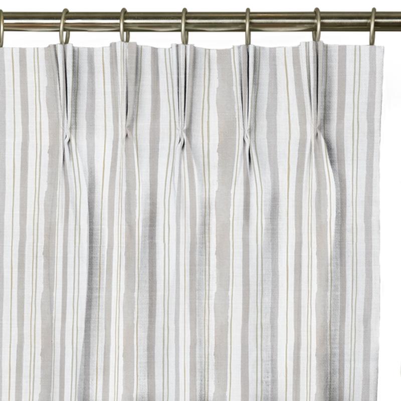 Custom Drape - Triple pinch - Watercolor Stripe Sand - 89 " width x 99 " height