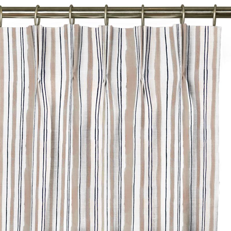 Custom Drape - Triple pinch - Watercolor Stripe Clay - 21 1/4" width x 55 " height