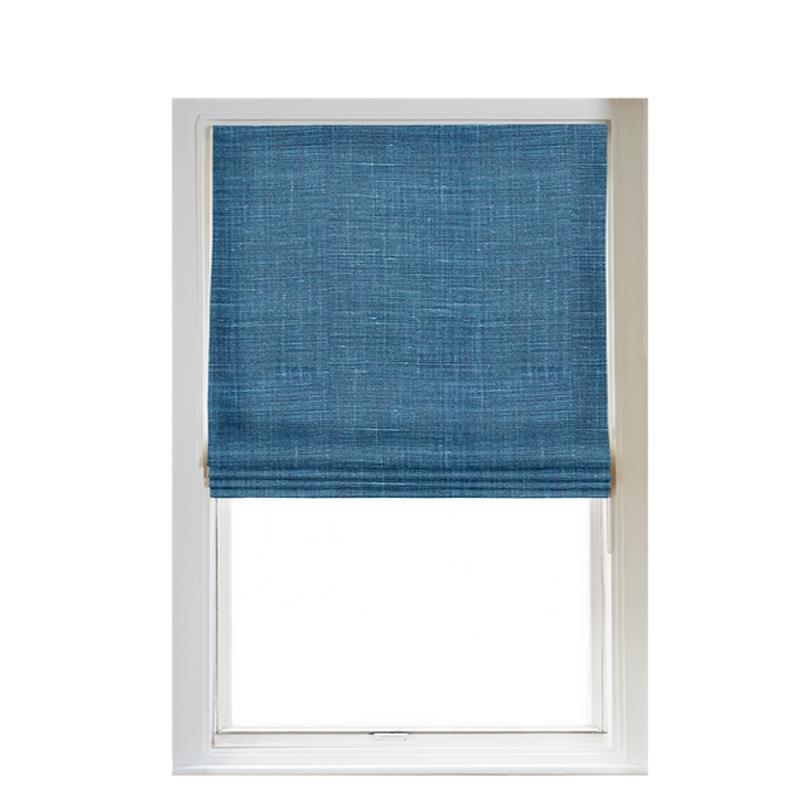 Custom Shade - Flat - Textured Navy - 74 1/4\" width x 41 \" height