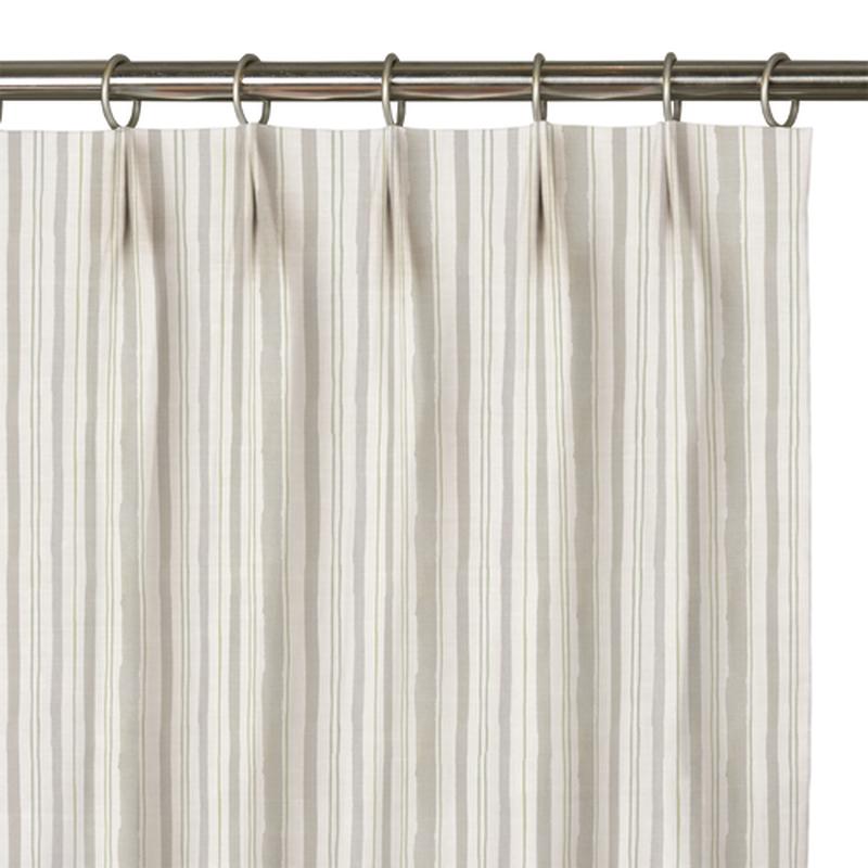 Custom Drape - Euro - Watercolor Stripe Sand - 74 1/2\" width x 127 1/4\" height