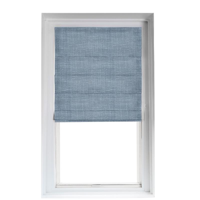 Custom Shade - Ribbed - Textured Blue - 30 \" width x 22 \" height