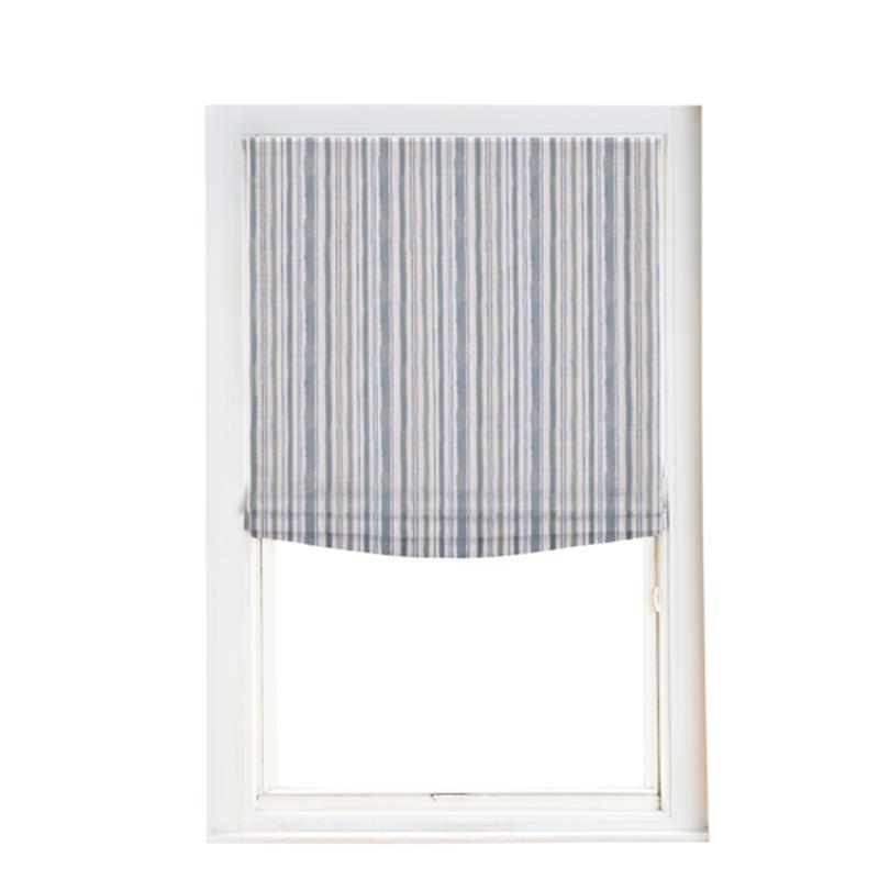 Custom Shade - Soft - Watercolor Stripe Chambray - 26 \" width x 30 \" height